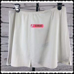 Kaelin NWT Large Mini Skirt White Nylon Spandex